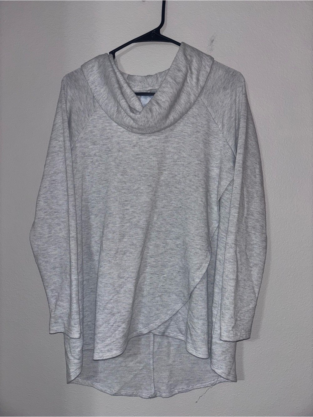 sundays Light Gray Draped Cowl Neck Sweatshirt